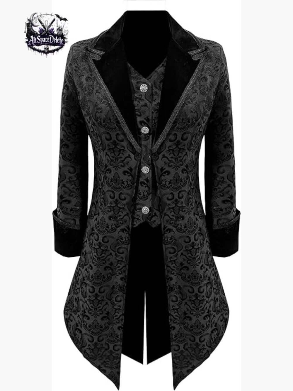 Steampunk Victorian Tailcoat Jacket Slim Fit Long Sleeve Knee Length